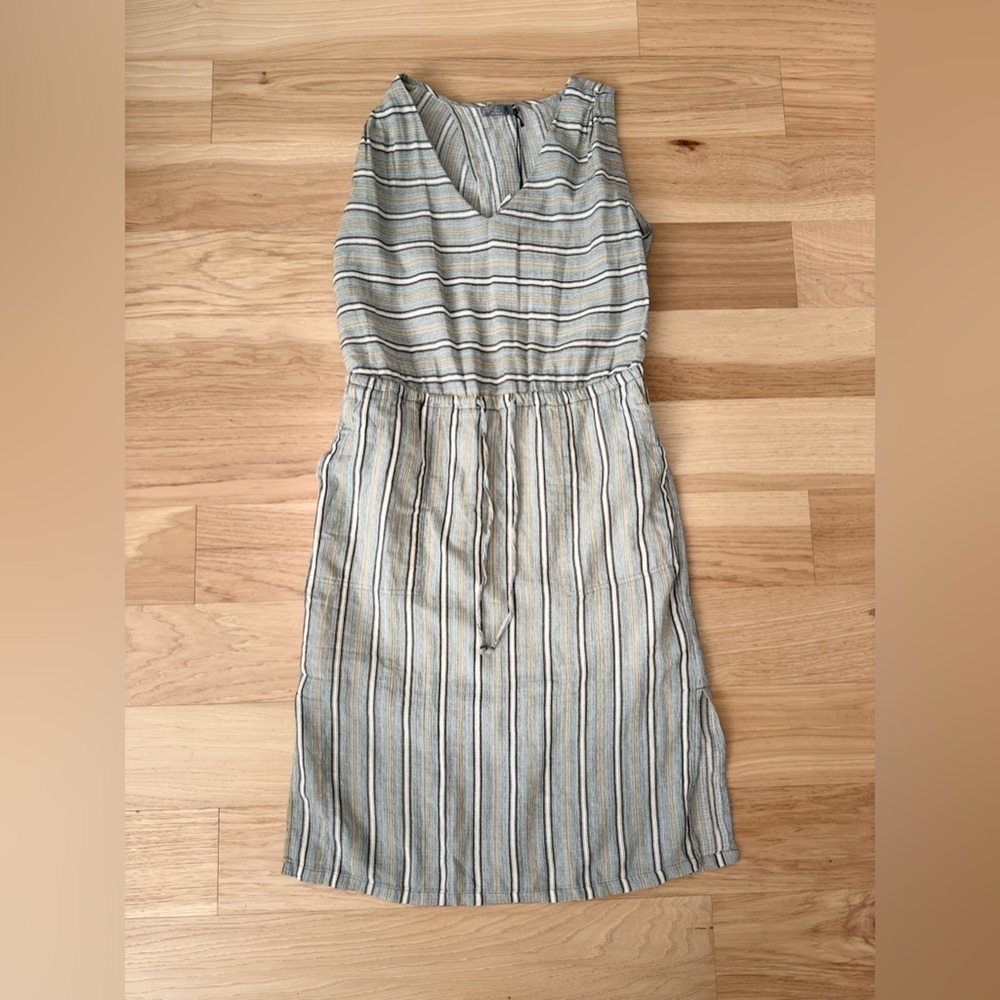 PrAna Ecotropics Dress Gray Stellar Stripe Organic Cotton Size Small Cut Out - Picture 6 of 12
